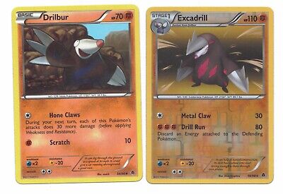 Pokemon Cards: Excadrill REVERSE HOLO 56/98 & Drilbur 54/98 Emerging Powers! NM