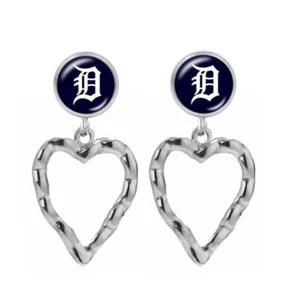 New Baseball Earrings Baseball Heart Charm Dangle Stainless Steel - Picture 1 of 2