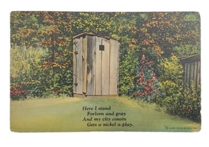 1900er Vintage Postkarte: Hier stehe ich, verlassen und grau, und mein Stadtcousin - USA - Bild 1 von 9