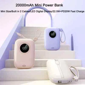 Banco de alimentación externo de carga rápida de 20000 mAh para iPhone con cable USB-C - Imagen 1 de 28