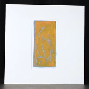 "Nu Bleu Orange" Eva Claessens 1998 Technique Mixte Gouache Art Singulier C1_16 - Picture 1 of 2