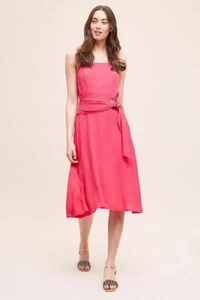 Anthropologie Sleeved Belted Midi Dress Size M by J.O.A - Picture 1 of 7