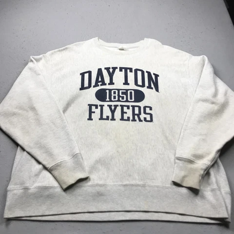 Champion Dayton Flyers Sweatshirt Mens 2XL Gray Reverse Weave Crewneck Logo NCAA Cover