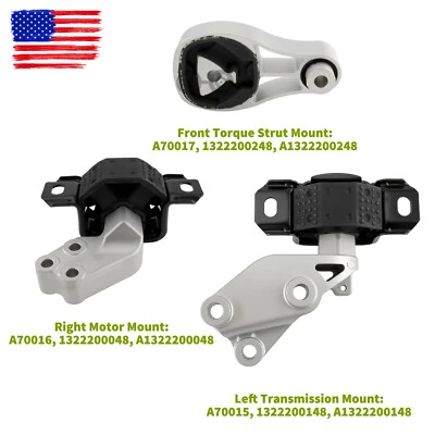 Quality Front & Rear Engine Mount 3PCS Set for 2007-2015 Smart Fortwo 1.0L L3 Foto 1 de 4