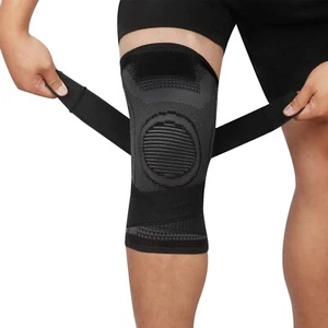 Knee Support Compression Sleeve Brace with Adjustable Strap Small Size 1 Pair - Picture 1 of 7