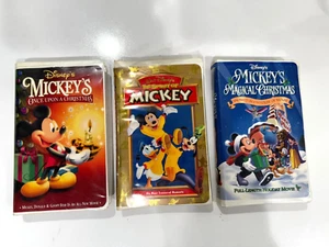 Disney's Mickey Mouse VHS Tape Bundle of 3 Vintage Clamshell - Imagen 1 de 9