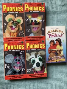 Vintage Learning Letter Sounds Phonics Volume 1-4 Reading With Phonics VHS Lot - Bild 1 von 3