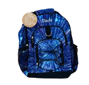 New! Pottery Barn Teen GEAR UP girls BACKPACK monogram CLARE purple blue - Picture 1 of 3