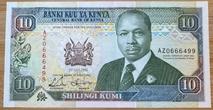 BILLET DE 10 SHILLING DU KENYA 1993 (BILL 184) - Imagen 1 de 2