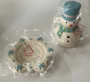Soporte de candelabro PartyLite muñeco de nieve helado retirado nuevo en caja P96020 - Imagen 1 de 4