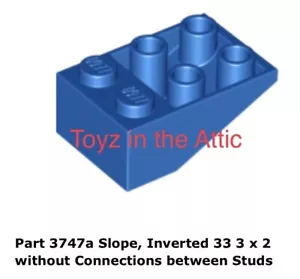 Lego 1x 3747a 1x blau geneigt invertiert 33 3 x 2 ohne Verbindungen zwischen Nieten 6951 - Bild 1 von 1