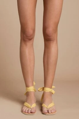 Sandalias Anthropologie Dolce Vita Henlee Rayas Amarillas EE. UU. 7,5/UE 38,5 Verano NUEVAS Foto 1 de 4