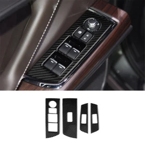 4Pcs Carbon Fiber Interior Window Lift Panel Cover Trim For Mazda CX-9 2016-2022 - Picture 1 of 11