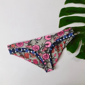 MAAJI Reversible Bicycle Polka Dot Telephone House Print Bikini Bottoms Small - Picture 1 of 9