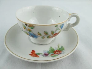 FLORAL Tea Cup and Saucer Made In Occupied Japan Fine Bone China SGK LB - Picture 1 of 7