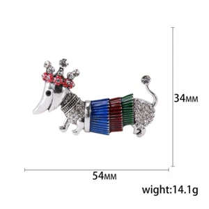 Wholesale Rhinestone Dog Brooches for Women Unisex Enamel Animal Pin jewelry diy - Picture 1 of 34
