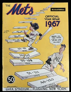 1967 New York Mets Official Yearbook Revised Edition writing on cover - Picture 1 of 10