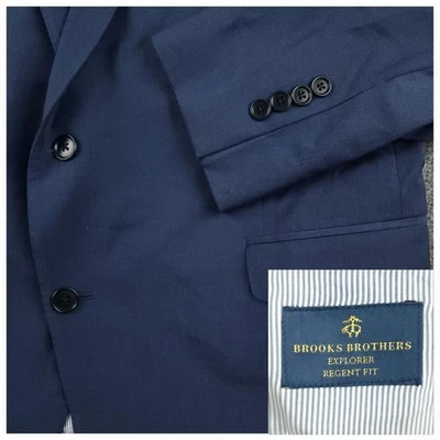Blazer Abrigo Deportivo Brooks Brothers Para Hombre 46R Explorer Regent Fit Mezcla de Lana Azul Foto 1 de 4