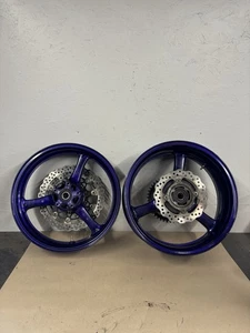 2011 11-15 Kawasaki ZX10R ZX10 Front Rear Wheel Rim Straight SET PURPLE #0018 - Picture 1 of 13
