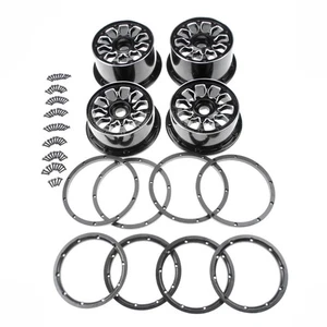 Alu-Felgenring-Satz schwarz Für 1/5 HPI Baja RC RV KM 5B FLMLF Truck Rad Teile - Bild 1 von 10
