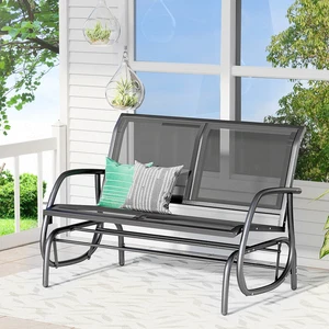 Outsunny 2-Person Patio Glider Bench Rocking Chair w/ Armrest - Picture 1 of 67