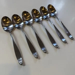 Set of 6 Lauffer Towle Design 2 18/8 Stainless Steel Tea Spoons Vintage Japan - Picture 1 of 13