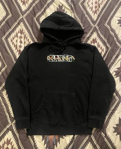 Baker Skateboards Y2K Black Pullover Hoodie Spell Out Flowers Adult Small Baggy - Picture 1 of 6