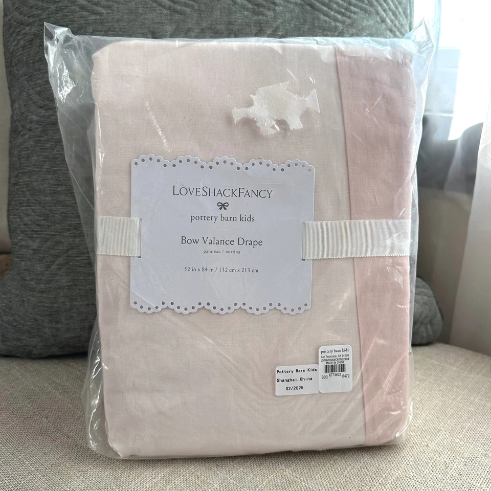 NUEVO LoveShackFancy Cerámica Granero Niños Arco Cenefa Cortina Rosa 52x84 RARO Foto 1 de 4