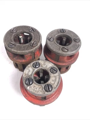 Ridgid 12-R & 00-R Pipe Threading Set With 3 Dies 3/8” 1/4” 1/8” - Image 1 of 4