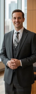 Calvin Klein Men's Silver & Grey Power Strips Necktie - Image 1 of 4