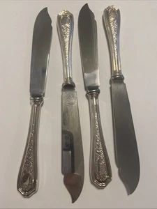MAKLBUKUUGH By BIrksRegency Plate Silverplate Master Butter Knife Lot Of 4 VTG - Picture 1 of 6