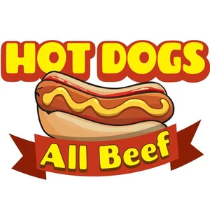 SignMission 8 in. Hot Dogs Concession Decal Sign with Cart Trailer Stand Stic... - Picture 1 of 1