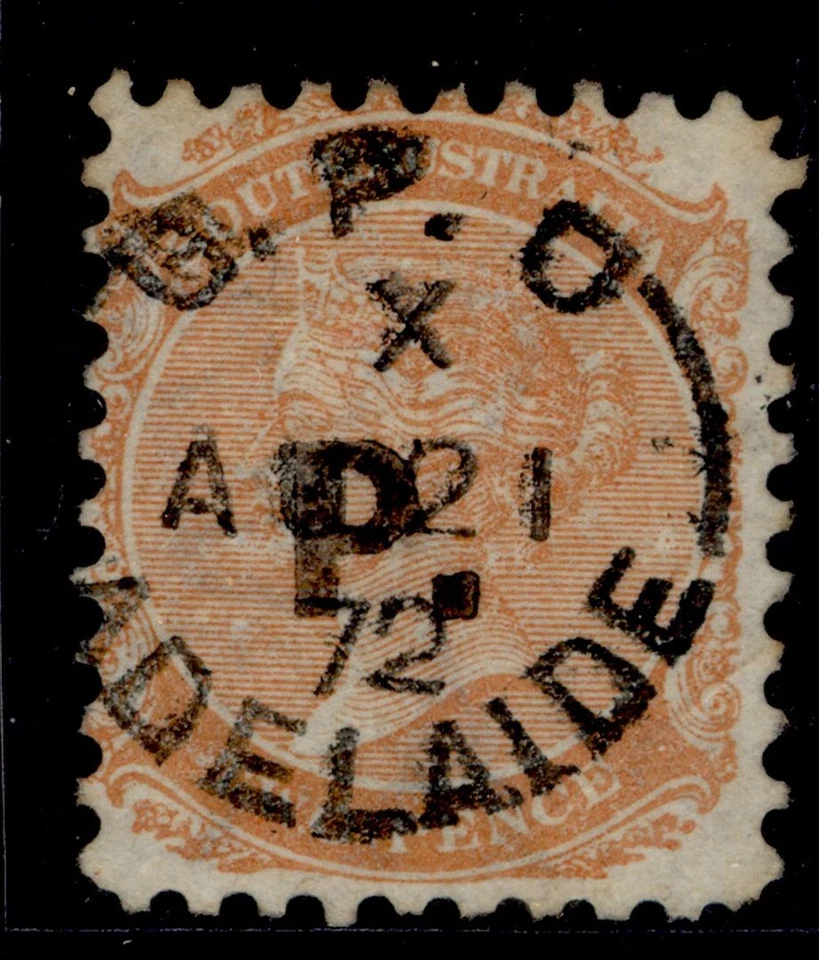 South Australia QV SG DO396, 2d orange-red, FINE USED. Cat £80. CDS pmk - Image 1 of 1