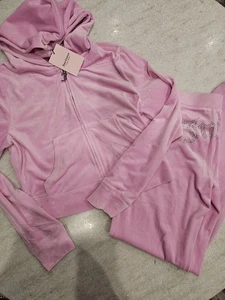 Juicy Couture M Floral Bloom Bling Trainingsanzug Hoodie & Hose sehr selten neu Geschenk - Bild 1 von 7