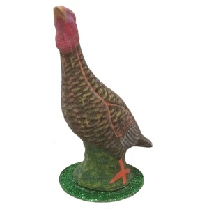 Schaller Small Glitter Frosted Female Turkey German Paper Mache Made Germany New - Picture 1 of 3