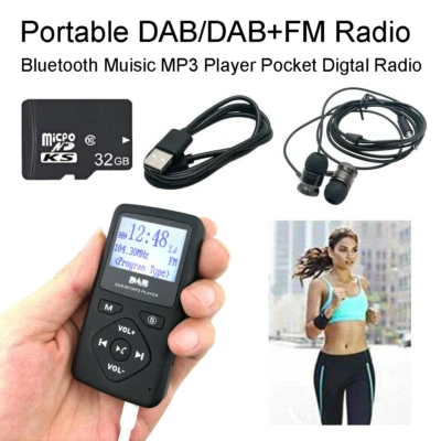 Mini Digital Audio DAB+ FM Radio mit Kopfhörer Bluetooth MP3 Player Tragbare - Bild 1 von 4