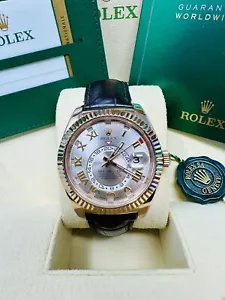 Rolex Sky-Dweller Rose Gold 42MM Sunburst Dial 326135 BOX AND PAPERS 2018 - Picture 1 of 12