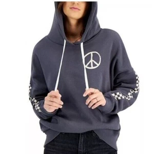 GRAYSON THREADS SCHWARZER Junior Peace karierter Hoodie Größe Medium - Bild 1 von 3