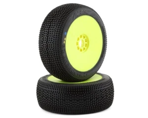 AKA Component 2AB 1/8 Buggy Pre-Mounted Tires (Yellow) Medium - Long Wear - Picture 1 of 3