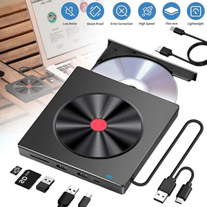 Portable Externes CD/DVD Laufwerk USB 3.0 & Type-C CD DVD Brenner Optical Drive - Afbeelding 1 van 12