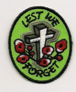 Lest We Forget Souvenir Remembrance Day Patch - Picture 1 of 1