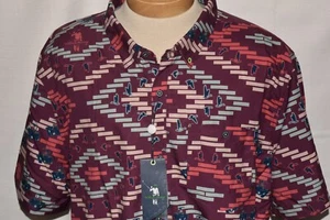 Camicia uomo William Murray 3XL nuova con etichette S/S CADUTA IN FORMAZIONE poli spandex marrone - Foto 1 di 11