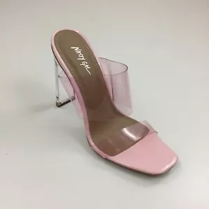 Neu ohne Karton Nasty Gal Damenschuhe rosa durchsichtige Riemen Lucite quadratischer Blockabsatz Größe 37 US - Bild 1 von 9