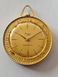 PINGARD-"ONE DOLLAR"-CASSA A MONETA-PLACCATO ORO-DA TASCA-MANUALE-EB 1333-SWISS - Picture 1 of 24