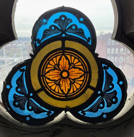 ANTIQUE GOTHIC STAINED GLASS WINDOWS FROM A CLOSED CHURCH -HCM131 Cover