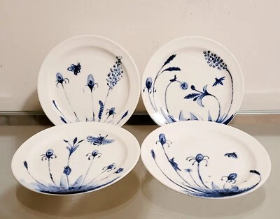 Williams Sonoma Printemps Blue & White Flowers & Bees Appetizer Plates Set of 4 - Image 1 of 4