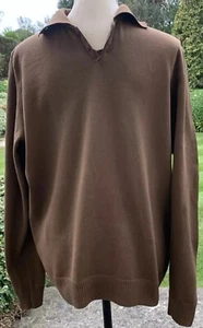 MENS BROWN MASSIMO DUTTI 100% COTTON JUMPER SIZE L - Picture 1 of 5
