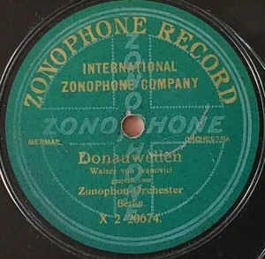 Zonophon-Orchester Berlin "Donauwellen" + "Ich liebe Dich" Walzer, 1920-iger (?) - Bild 1 von 5
