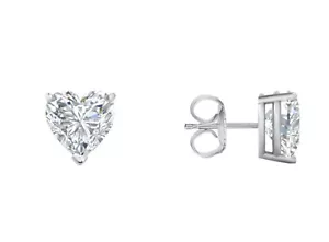 1,5 Karat Herz F/VS Labor erstellt gewachsene Diamantohrringe 14K 18K Weiß Gelbgold - Bild 1 von 18