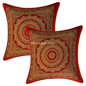 Decorative Home Decor 12 x 12 in Cushion Cover Brocade Jacquard Boho Pillow Case - Picture 1 of 6